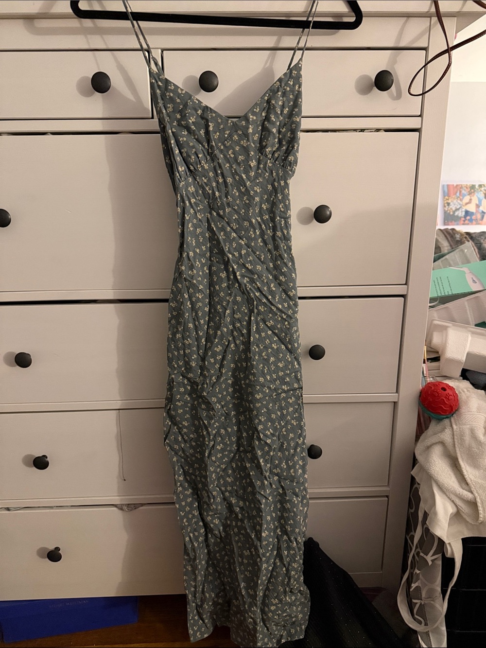 Madewell Women's Floral Slip Dress in Sage Green